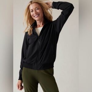 Athleta Black Bomber Jacket XL